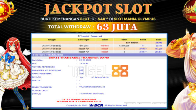 Bukti jackpot Togel88 #140