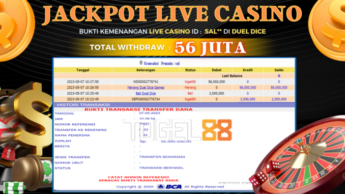 Bukti jackpot Togel88 #158