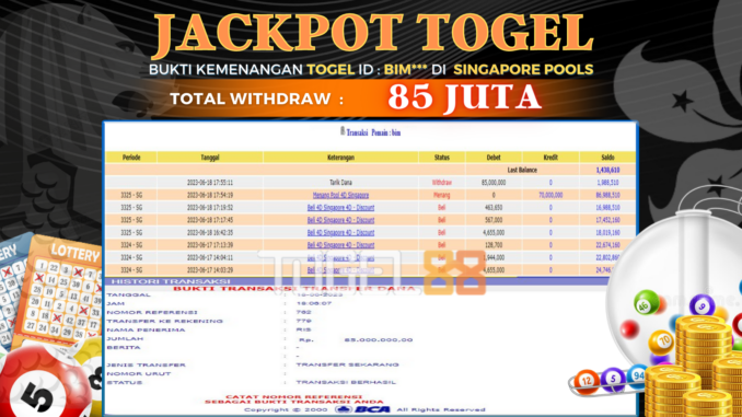 Bukti jackpot Togel88 #256