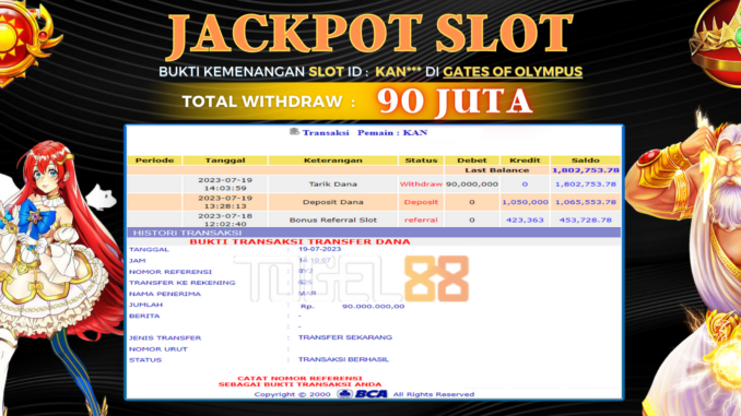 Bukti jackpot Togel88 #318