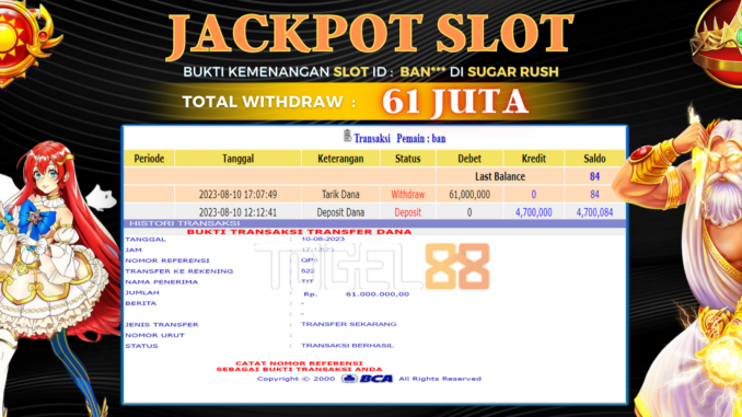 Bukti jackpot Togel88 #381