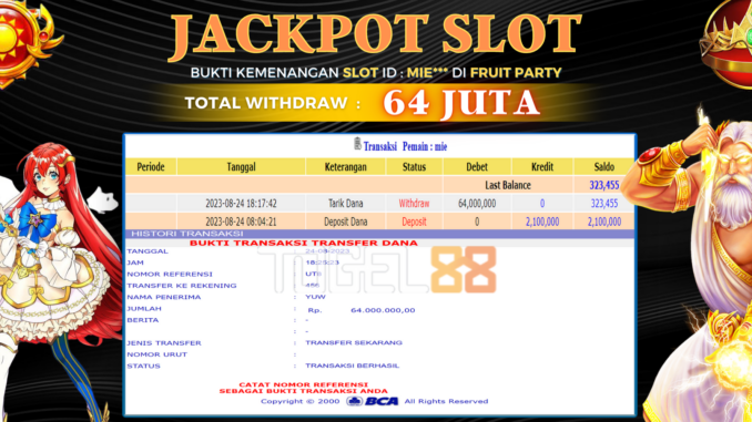 Bukti jackpot Togel88 #371