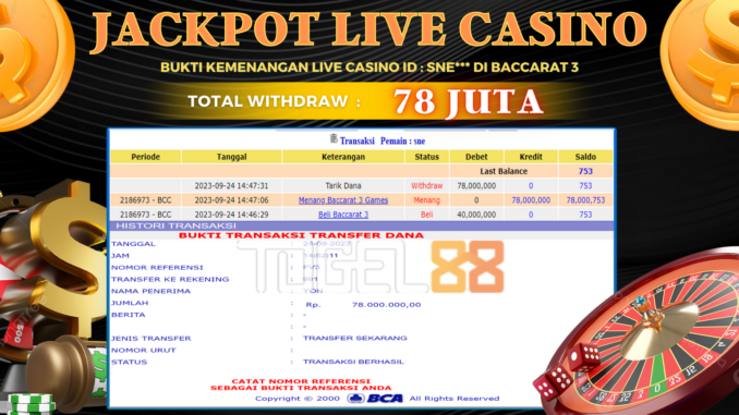 Bukti jackpot Togel88 #464