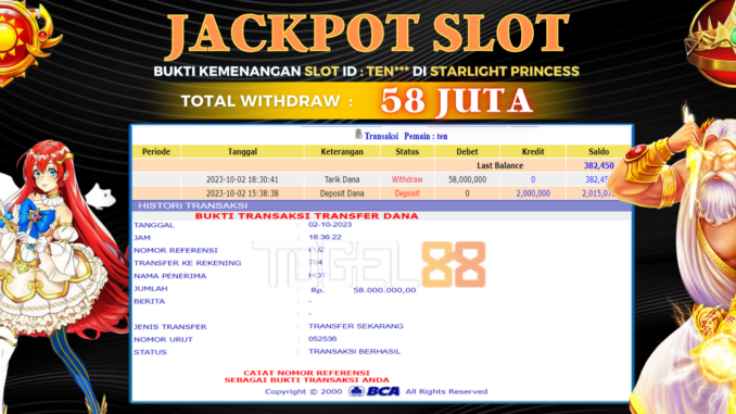 Bukti jackpot Togel88 #487