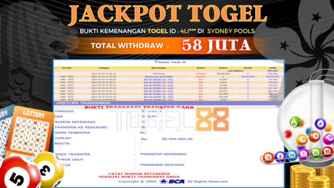 Bukti jackpot Togel88 #490