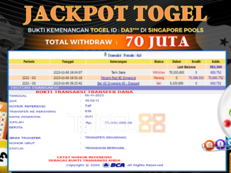 Bukti jackpot Togel88 #460