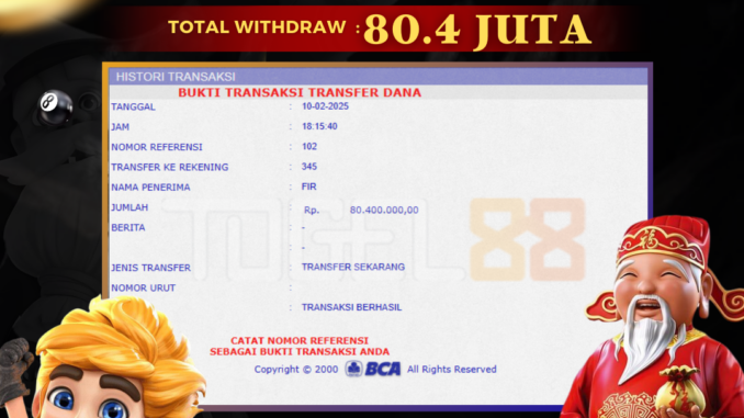 TG88 BUKTI JP SIANG