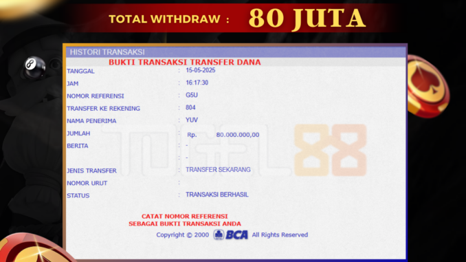 TG88 BUKTI JP SIANG