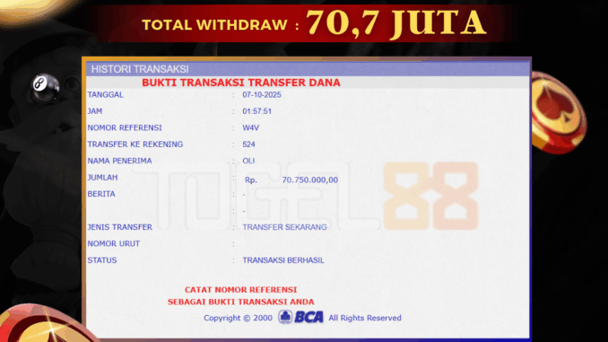 TG88 BUKTI JP SIANG